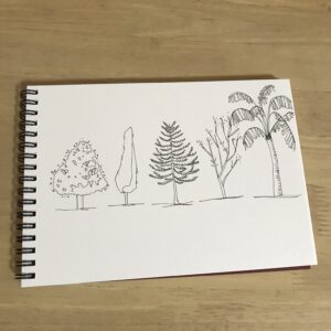 ペンで木を描く