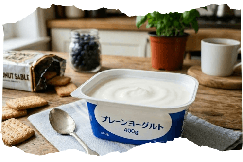 ヨーグルトとサブレ