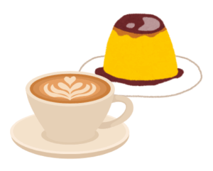 カフェラテとプリン